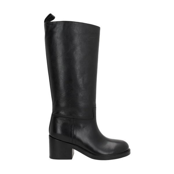 Black Leather Ankle Boots