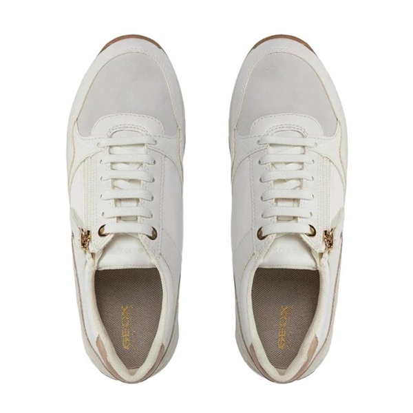 White Casual Leather Sneakers for Women