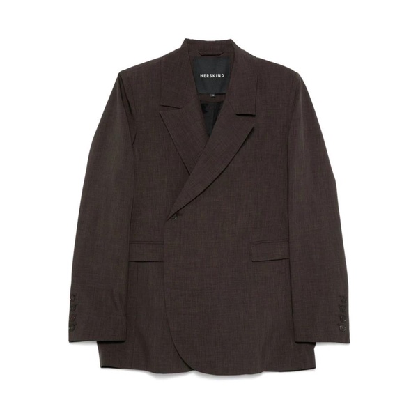 Auburn Brown Blazer with Off-Center Button