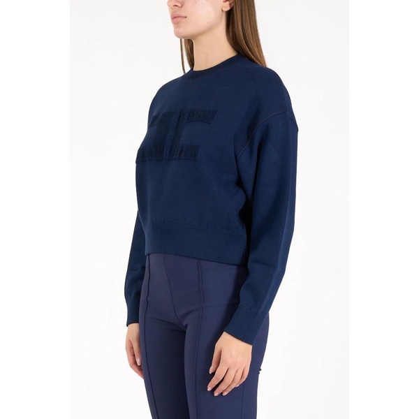 Cropped viscose sweatshirt with logo embroidery