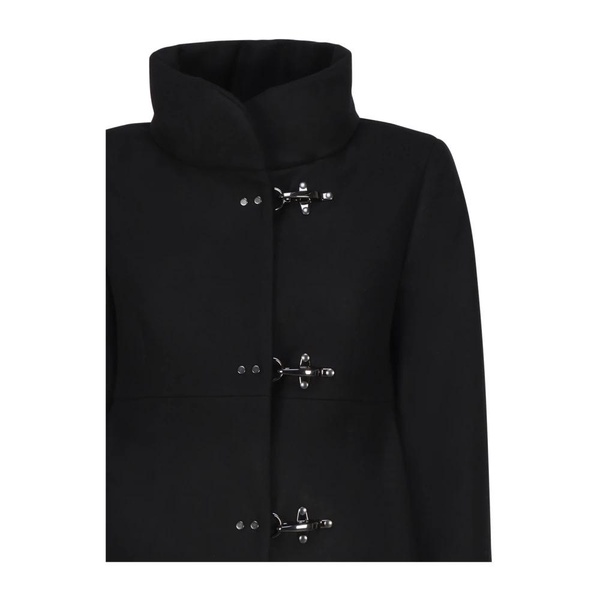 Black Cotton Elastan Coat