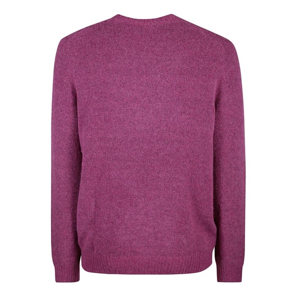 Purple Crew Neck Sweater with Embroidered Logo