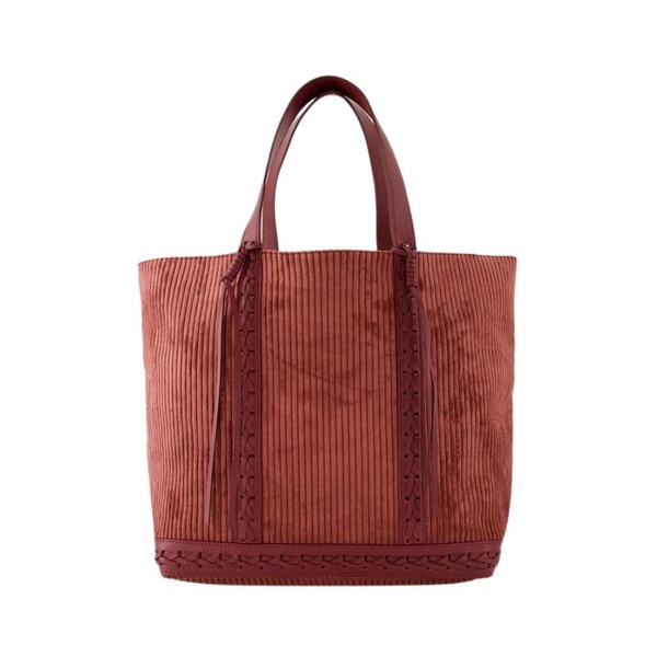 Suede Tote Bag with Magnetic Clasp