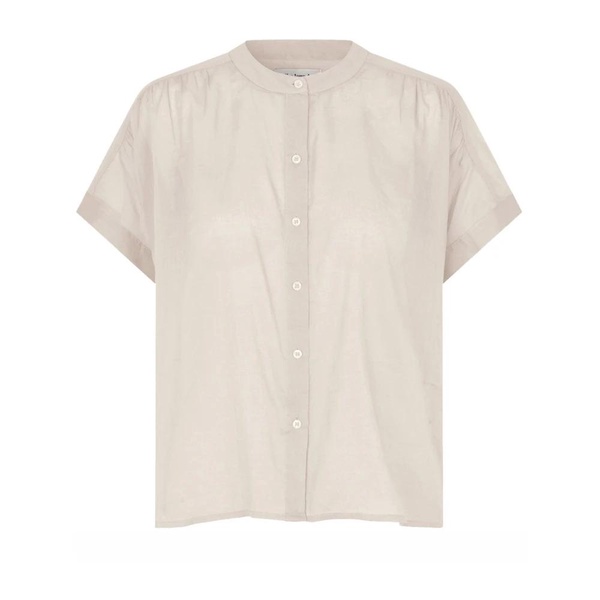 Elegant Short Sleeve Blouse Cream