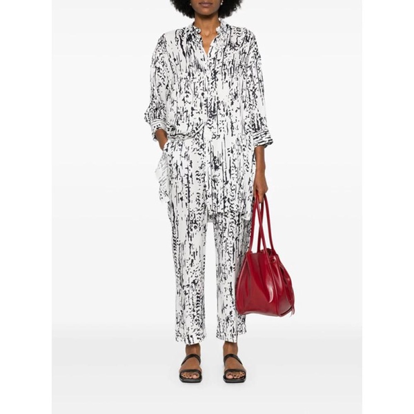 Abstract Print Satin Shirt