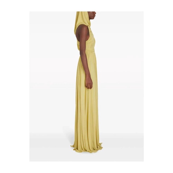 hooded pleated dress