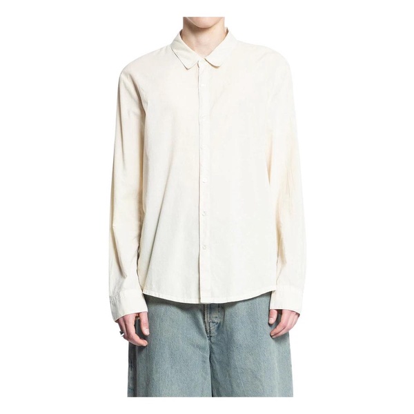 Beige Cotton Classic Collar Shirt