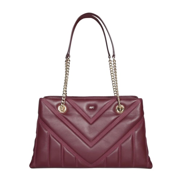 Quilted Bordeaux Leather Tote Bag