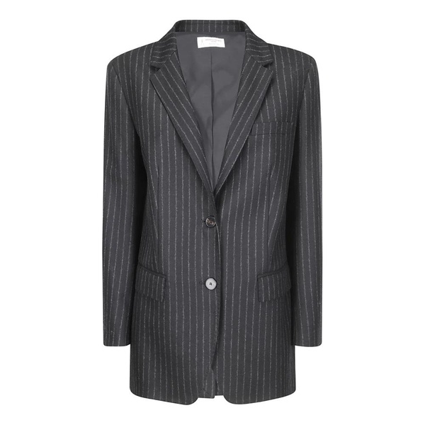 Pinstriped Wool Jacket with Buttons