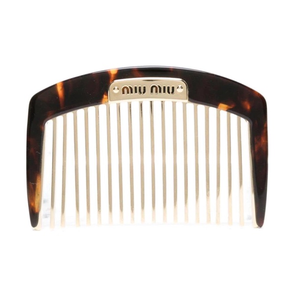 Tortoiseshell Hair Comb with Gold-tone Brass