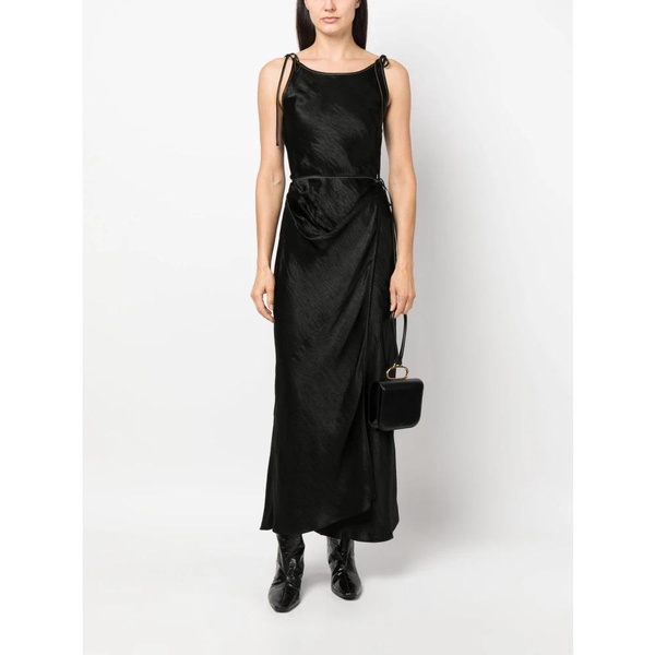 satin-finish sleeveless dress 