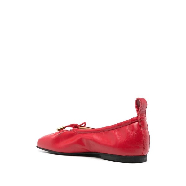 Crimson Front Tie Square Toe Shoes