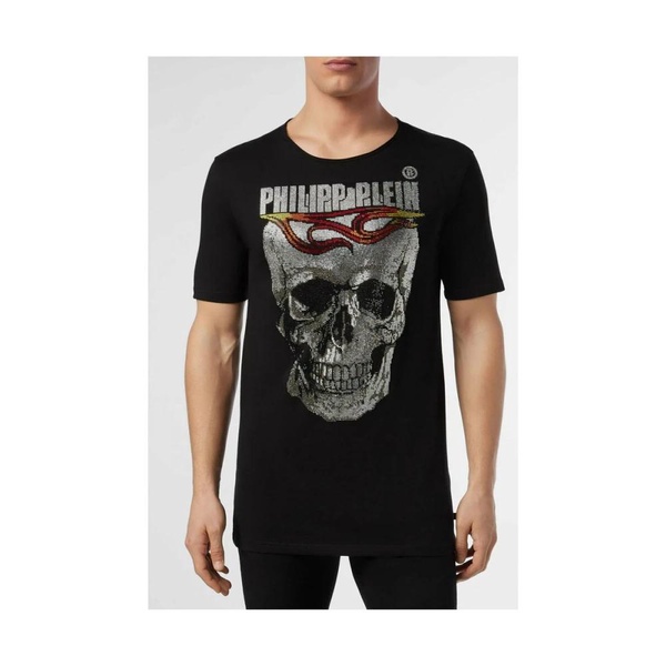 Crystal Skull Print Round Neck T-shirt