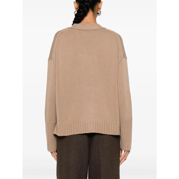 Brown Cashmere V-Neck Cardigan Sweater