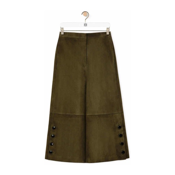 Stylish Cropped Trousers in Dark Khaki Green