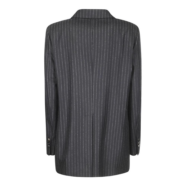 Pinstriped Wool Jacket with Buttons