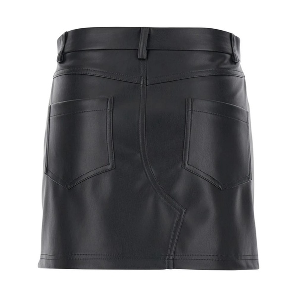 Black Eco Leather Mini Skirt