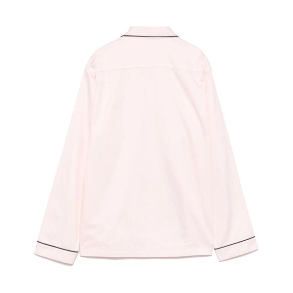 Pink Satin Nightshirt with Classic Collar