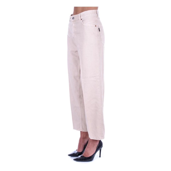 Beige Trousers with Button and Zipper