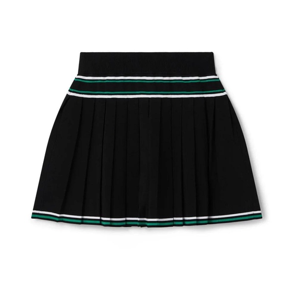 Pleated Knit Mini Skirt Black