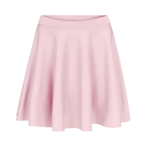 Pink Cotton Flared Mini Skirt