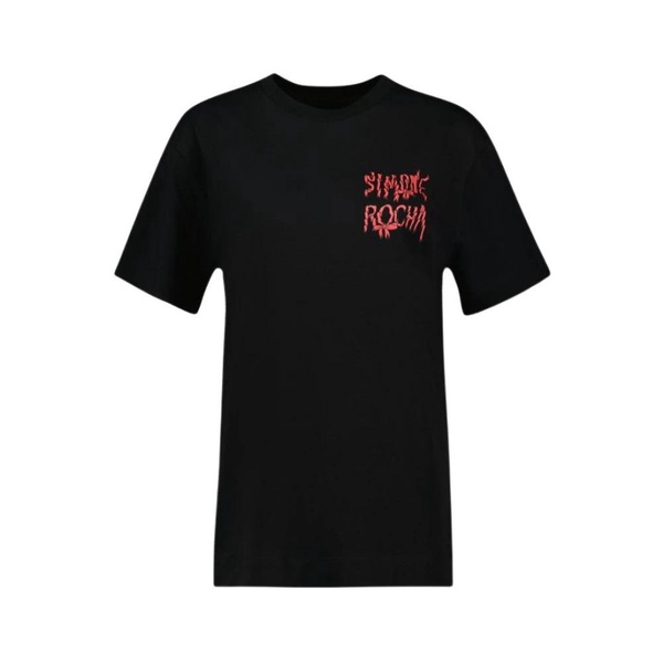 Black Ribbon Cotton T-Shirt