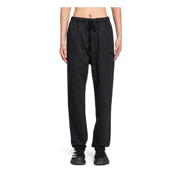 Black Terry Fleece Elastic Waistband Pants