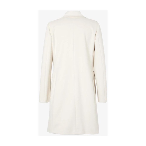 White Coat with Logo Button Closure