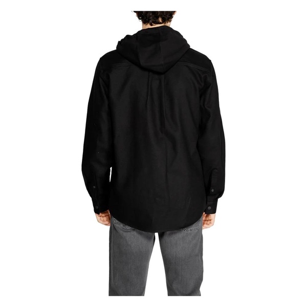 Black Hooded Cotton Shirt