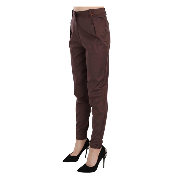 Brown Tapered Trousers with Logo Details