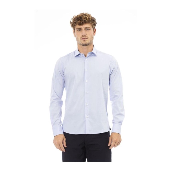 Light Blue Cotton Regular Fit Shirt