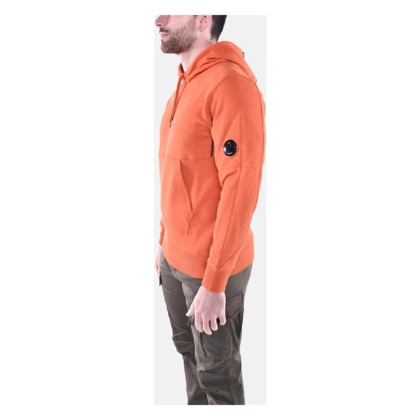 Orange Diagonal Raised Fleece Hoodie