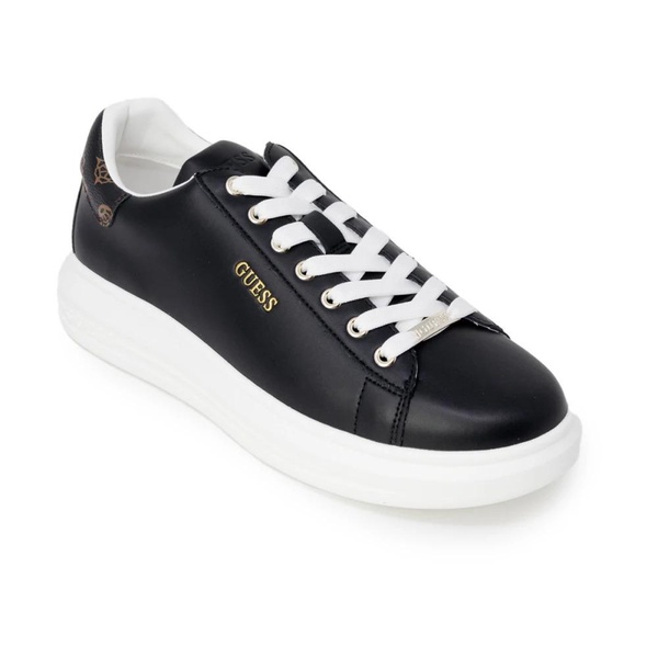 Black Lace-Up Rubber Sneakers Women