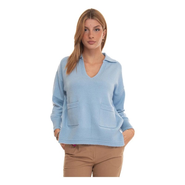 PHINE Pullover, Polo Neck, V Neck, Front Pockets