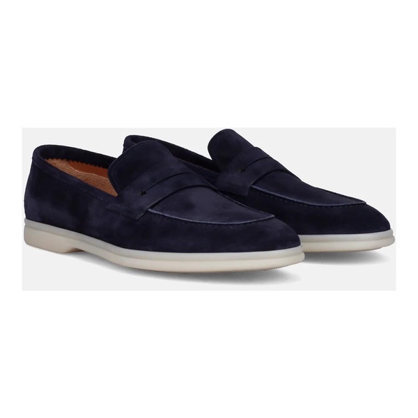 Blue Suede Flat Shoes