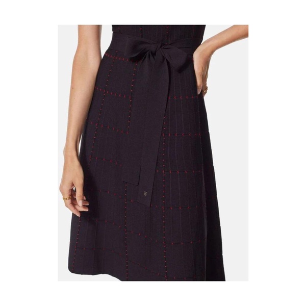 Jacquard Black Dress with Contrast Motifs