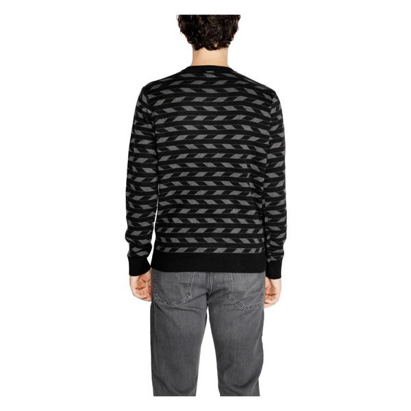 Black Geometric Knit Sweater