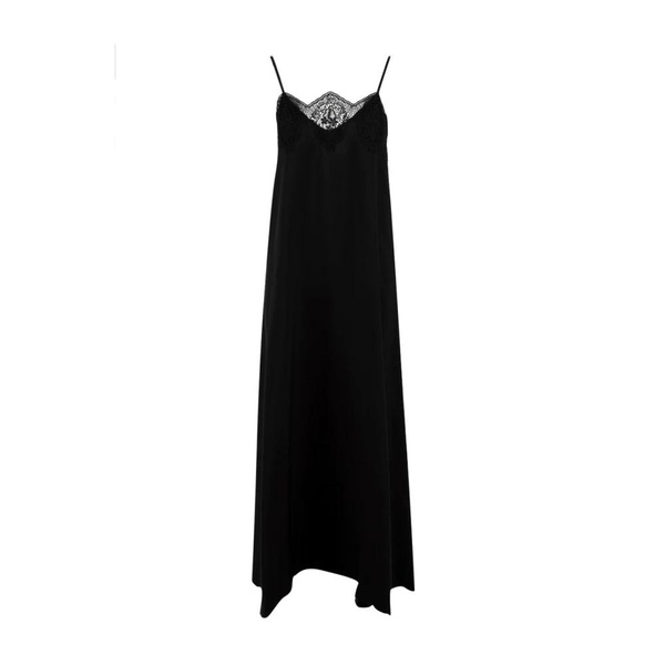 Black Satin Dress Model 24FE6268