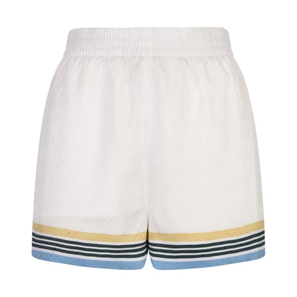 White Silk Tennis Shorts