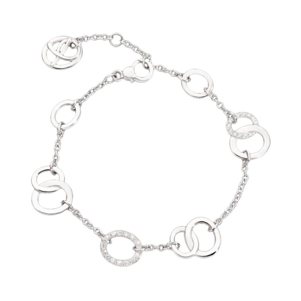 White Rhodium and Diamond Brera Bracelet