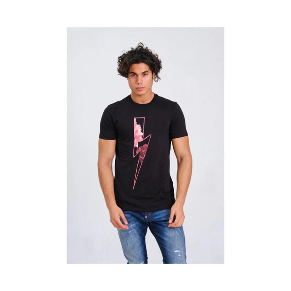 Black Logo Print Slim Fit T-Shirt