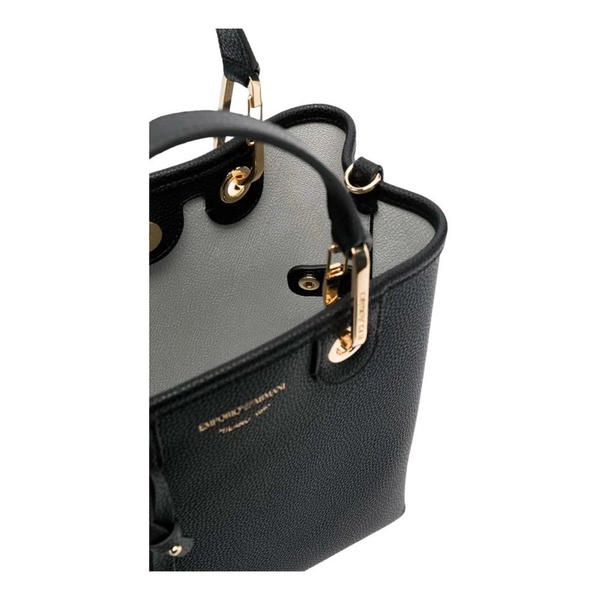 Black Synthetic Women's Shopping Bag