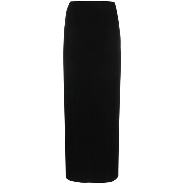 Black Midi Skirt with Side Slit