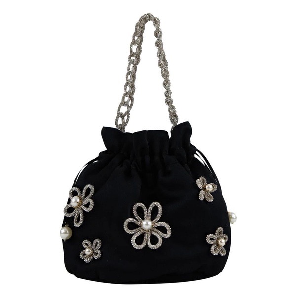 Handmade Satin Daisy Bag with Faux Pearl