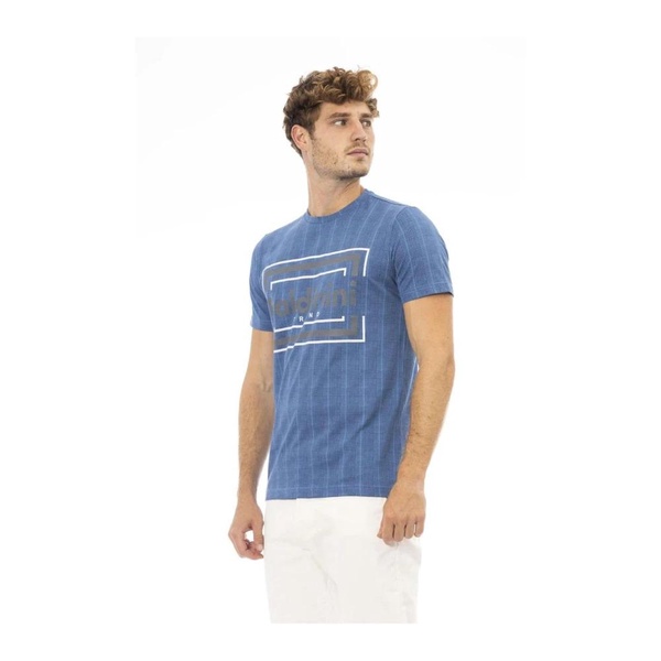 Blue Cotton Round Neck T-Shirt