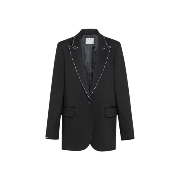 Black Strass Wool Viscose Jacket