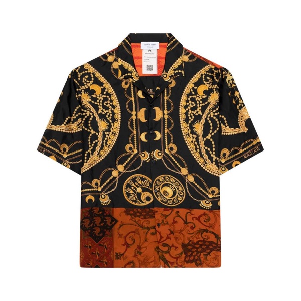 REGENERATED SILK ORNAMENT JEWELRY BOWLING SHIRT ORNAMENT JEWELRY BLACK