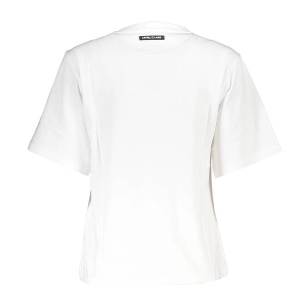 White Cotton T-Shirt with Designer Print