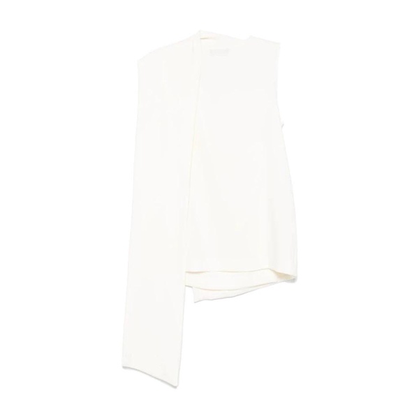 White Wraparound Style Sleeveless Top