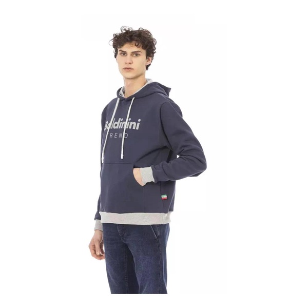 Blue Logo Detail Hoodie with Maxi Pocket